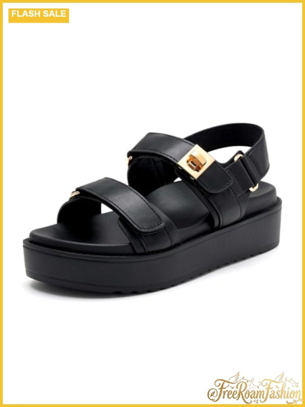 Platform Sandals Cushioned Footbed Open Toe Adjustable Strap Walking